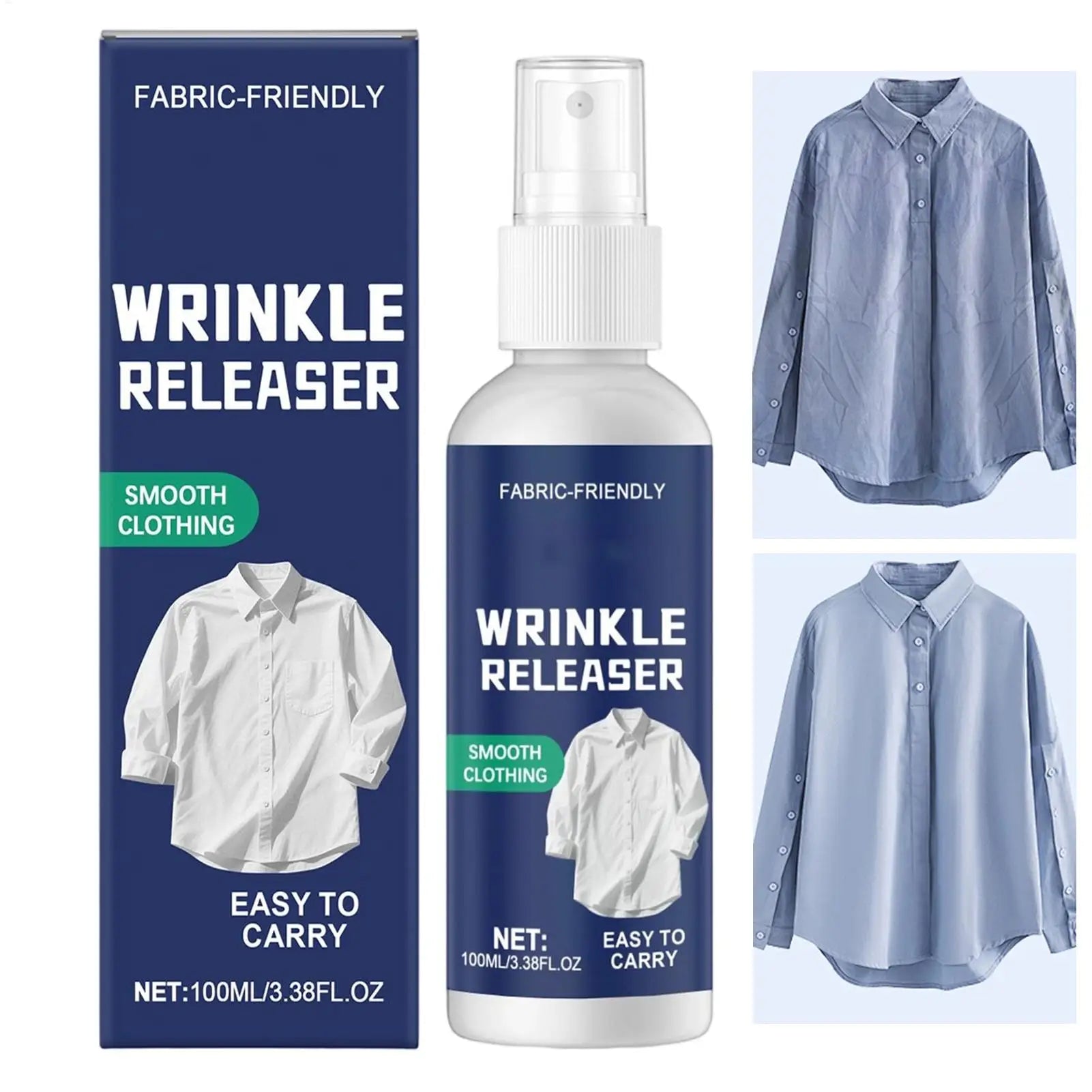 Ironing Spray for Clothes, 100Ml Anti-Static Wrinkle Release Spray, Travel-Size Ironing Aid for Home, Dorm, Beach Vacation